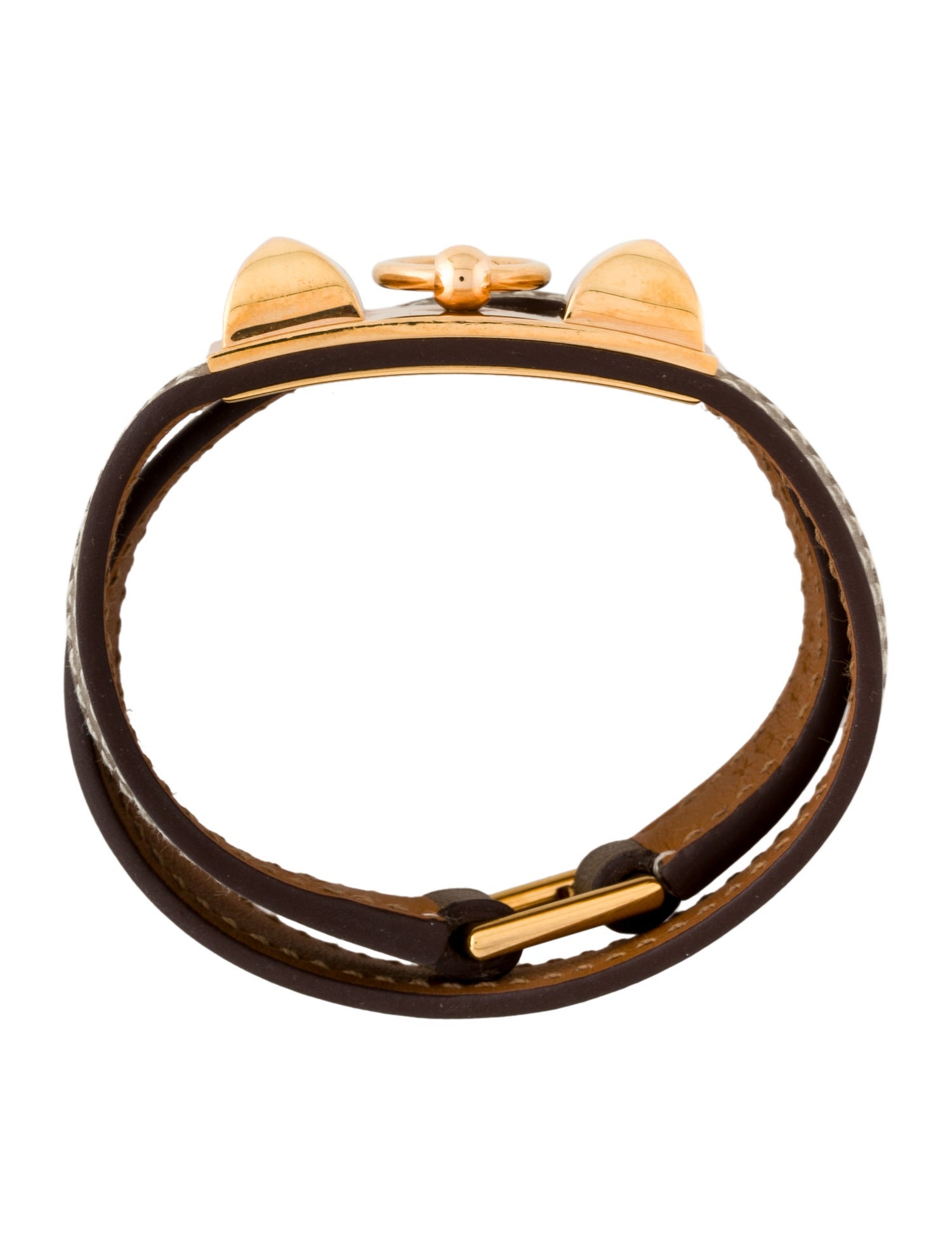 Hermès Leather Rivale Double Tour Wrap Bracelet